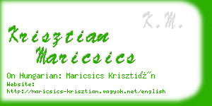 krisztian maricsics business card